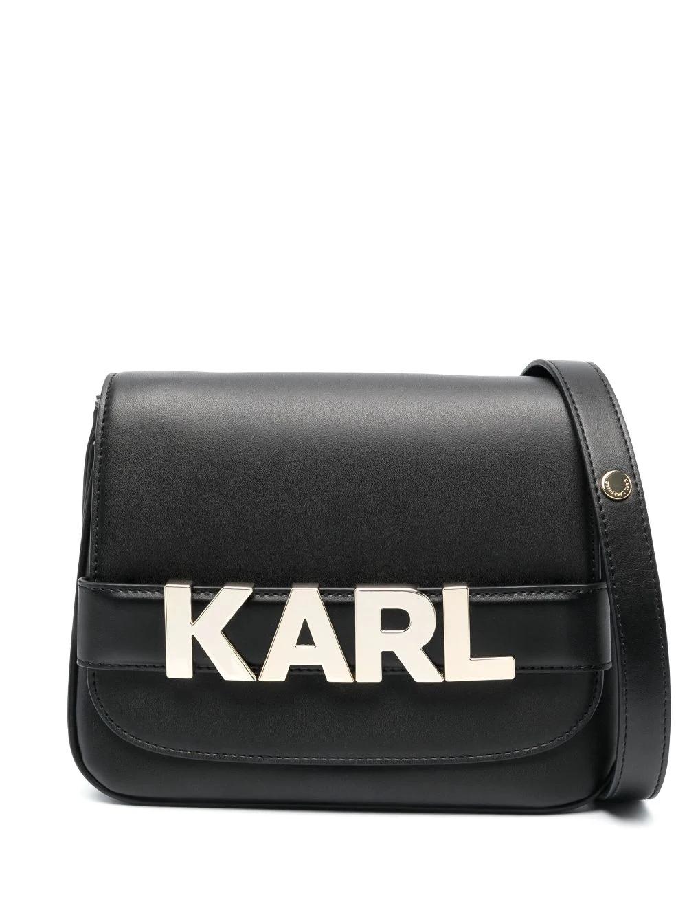 Bolso Karl Lagerfeld negro K/Letters flap crossbody