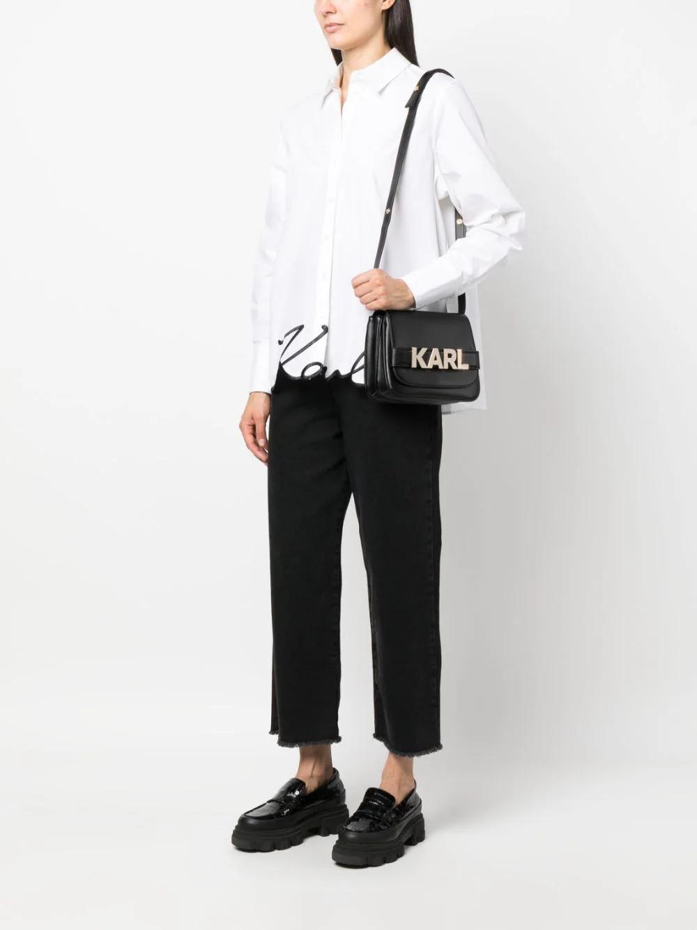 Bolso Karl Lagerfeld negro K/Letters flap crossbody