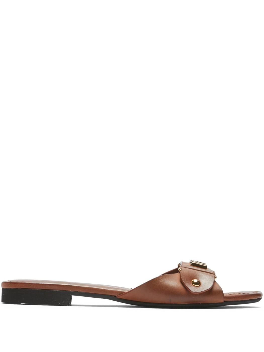 Sandalia Nº21 Piel Marrón Logo