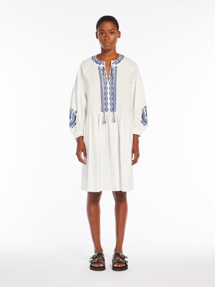 Vestido Max Mara Dirce Blanco Bordado