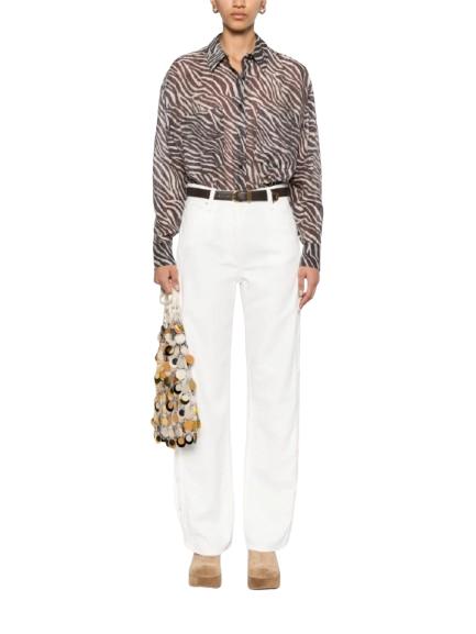 Camisa IRO Farri Animal Print Marrón