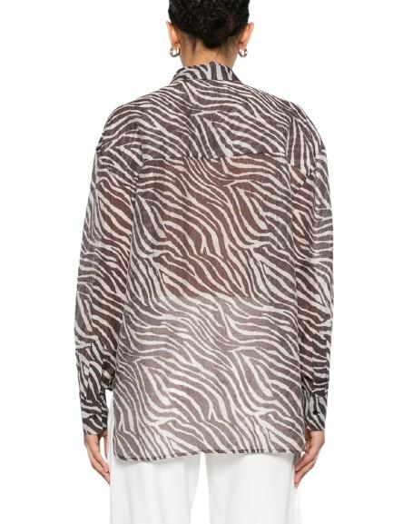 Camisa IRO Farri Animal Print Marrón