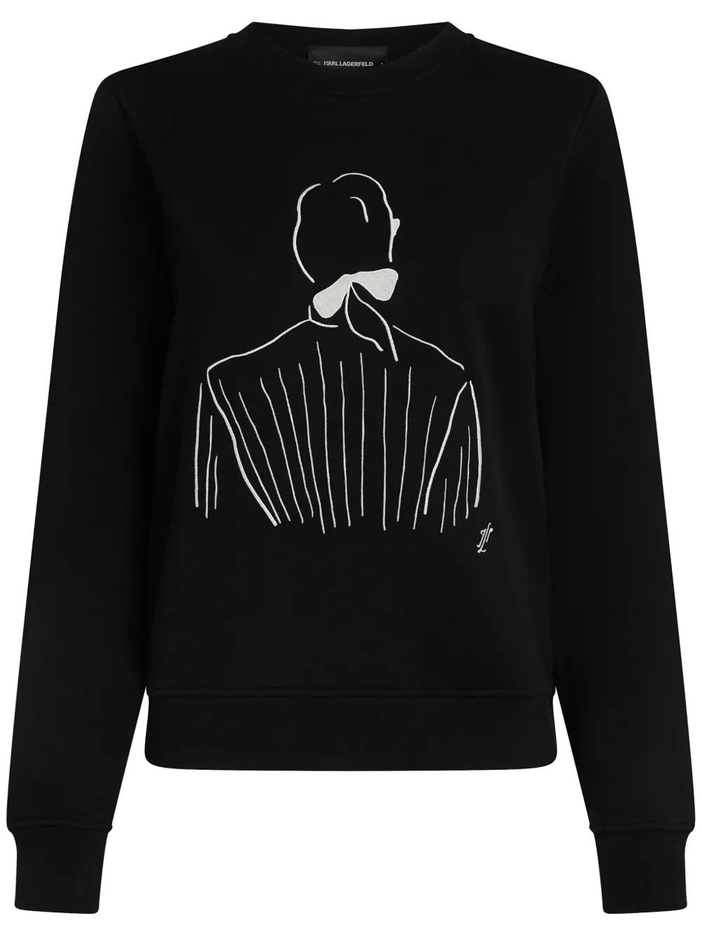 Sudadera Karl Lagerfeld x JP Bordada Negra