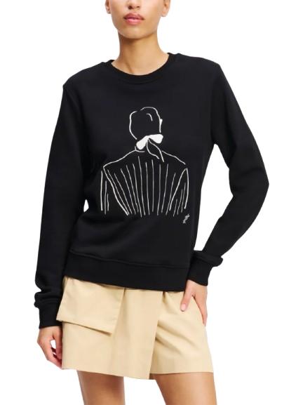 Sudadera Karl Lagerfeld x JP Bordada Negra