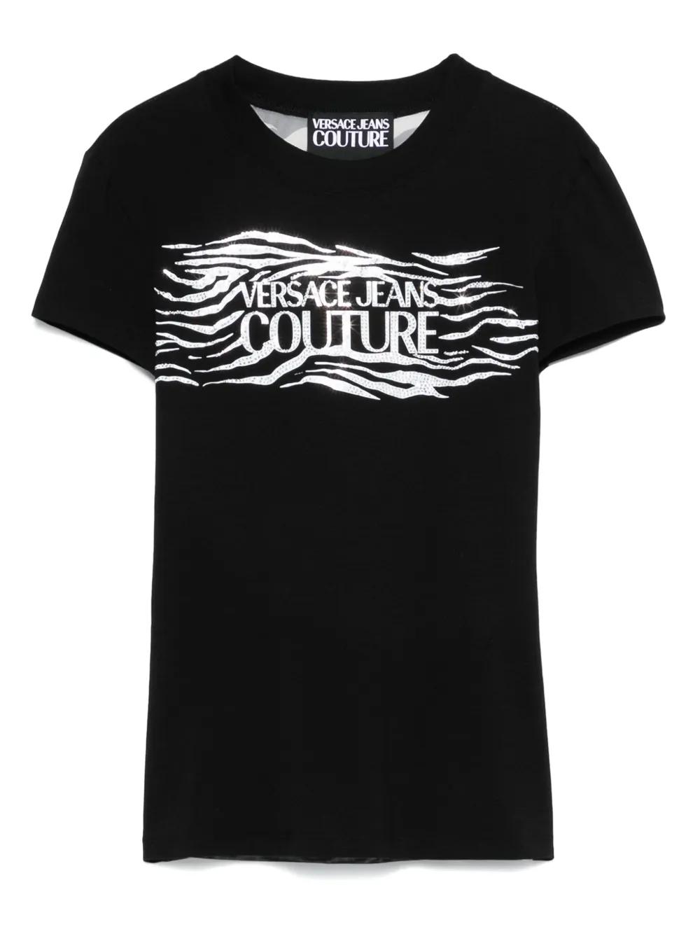 Camiseta Versace Jeans Couture Tulle Zebra Negra