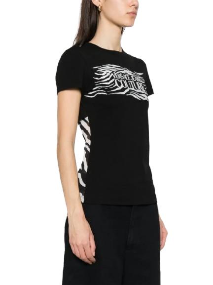 Camiseta Versace Jeans Couture Tulle Zebra Negra