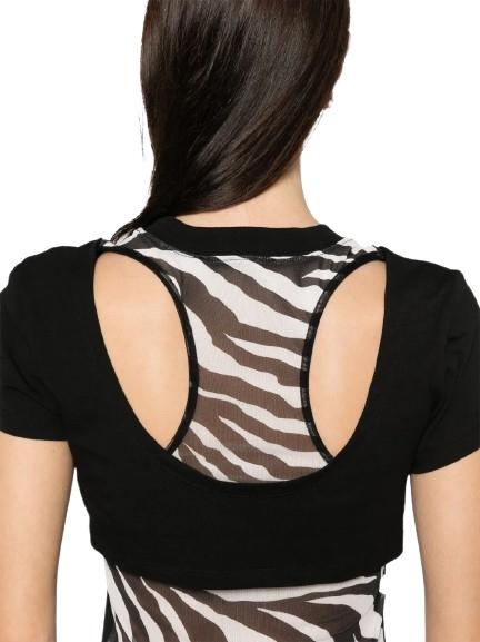 Camiseta Versace Jeans Couture Tulle Zebra Negra