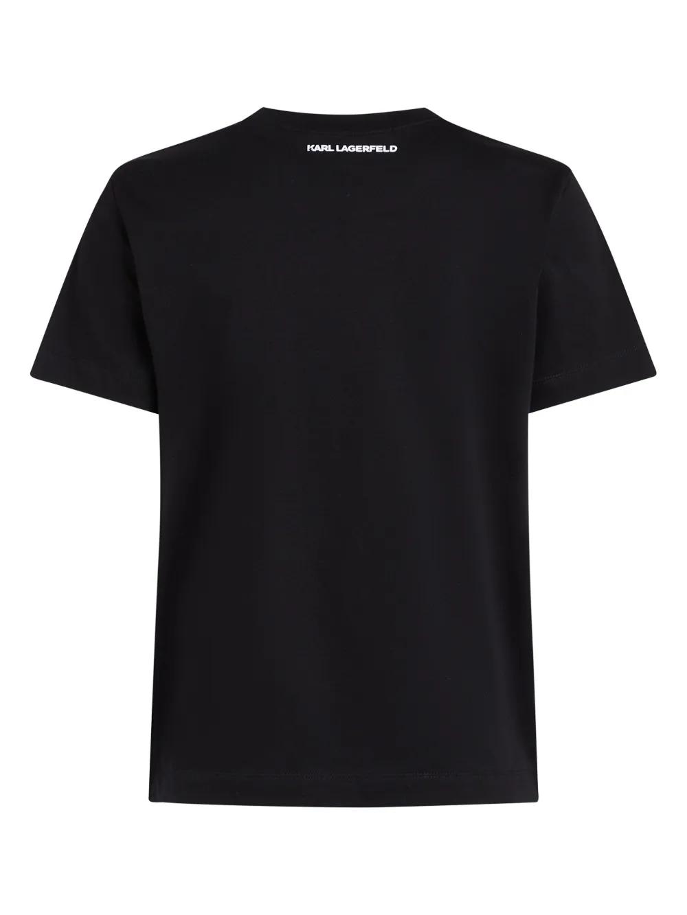Camiseta Karl Lagerfeld K/Ikon Sketch Duo Negra