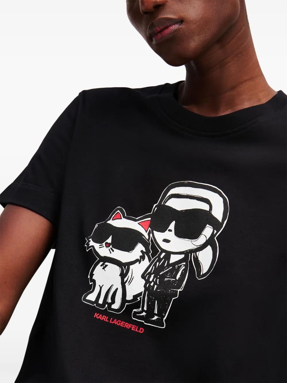 Camiseta Karl Lagerfeld K/Ikon Sketch Duo Negra