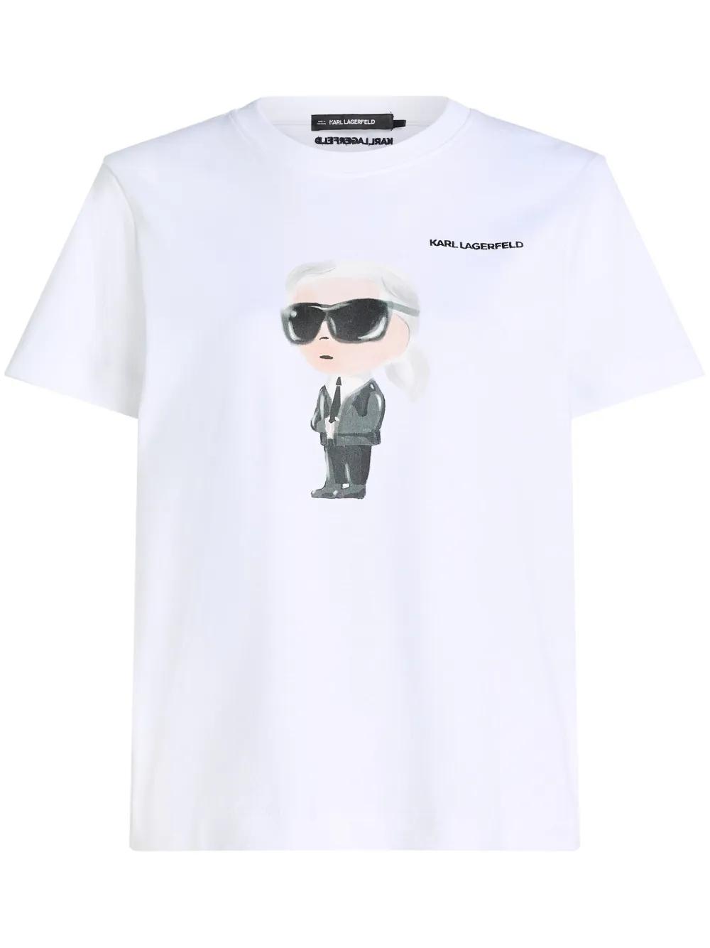 Camiseta Karl Lagerfeld Ikon Aquarelle Blanca