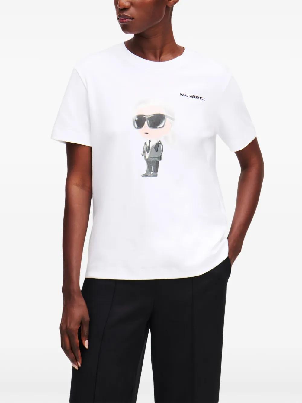 Camiseta Karl Lagerfeld Ikon Aquarelle Blanca