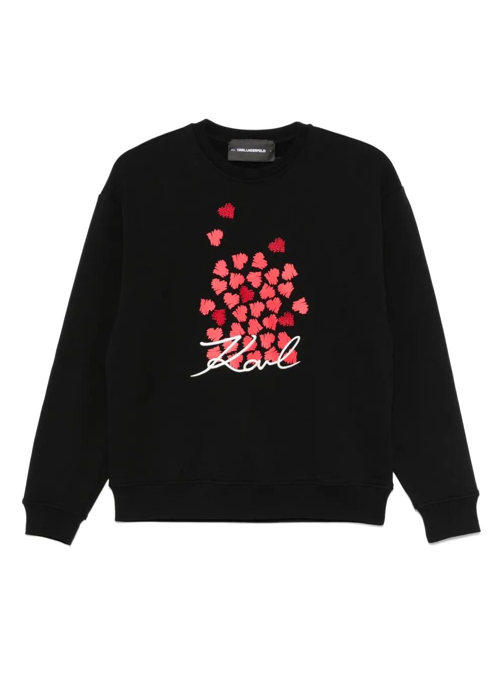 Sudadera Karl Lagerfeld Heart Sweatshirt Negra