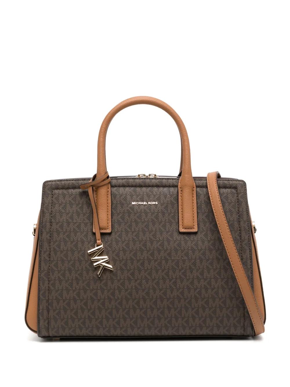 Bolso Michael Kors Laila Satchel Monogram Marrón