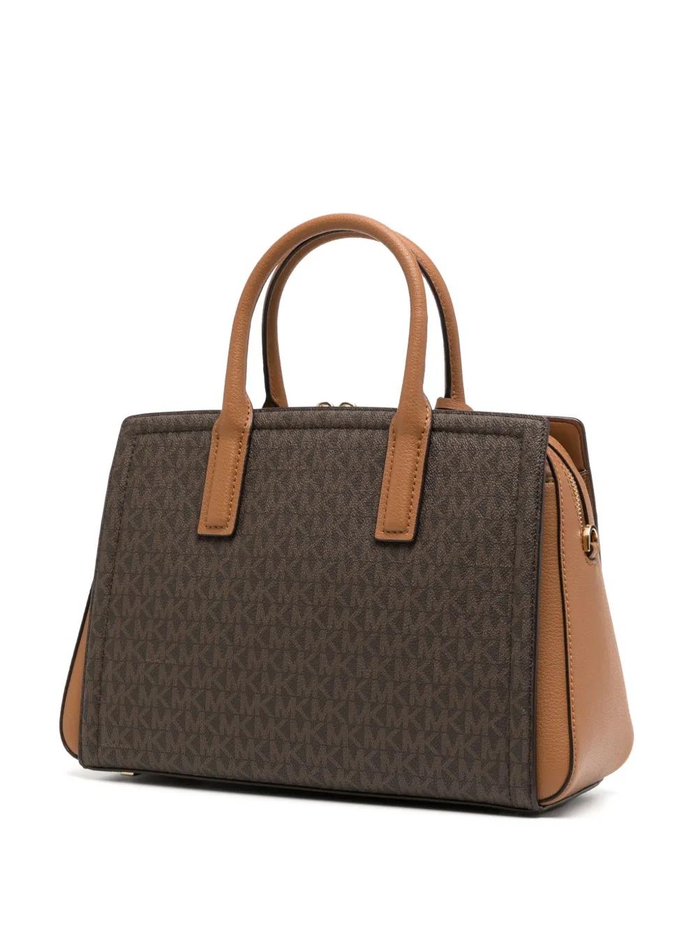 Bolso Michael Kors Laila Satchel Monogram Marrón