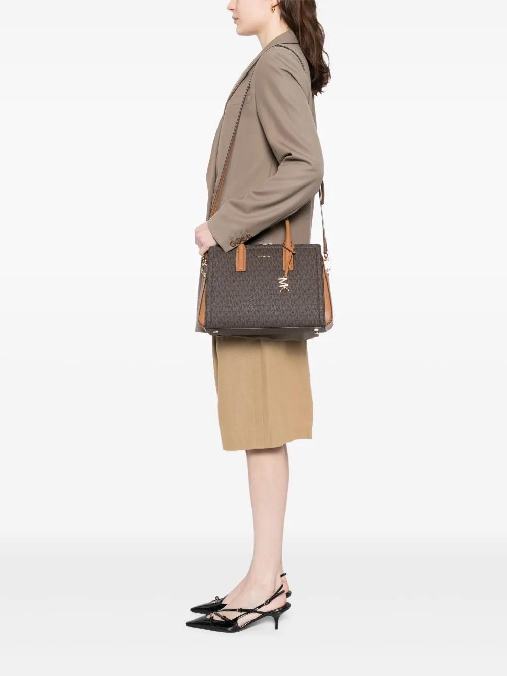 Bolso Michael Kors Laila Satchel Monogram Marrón