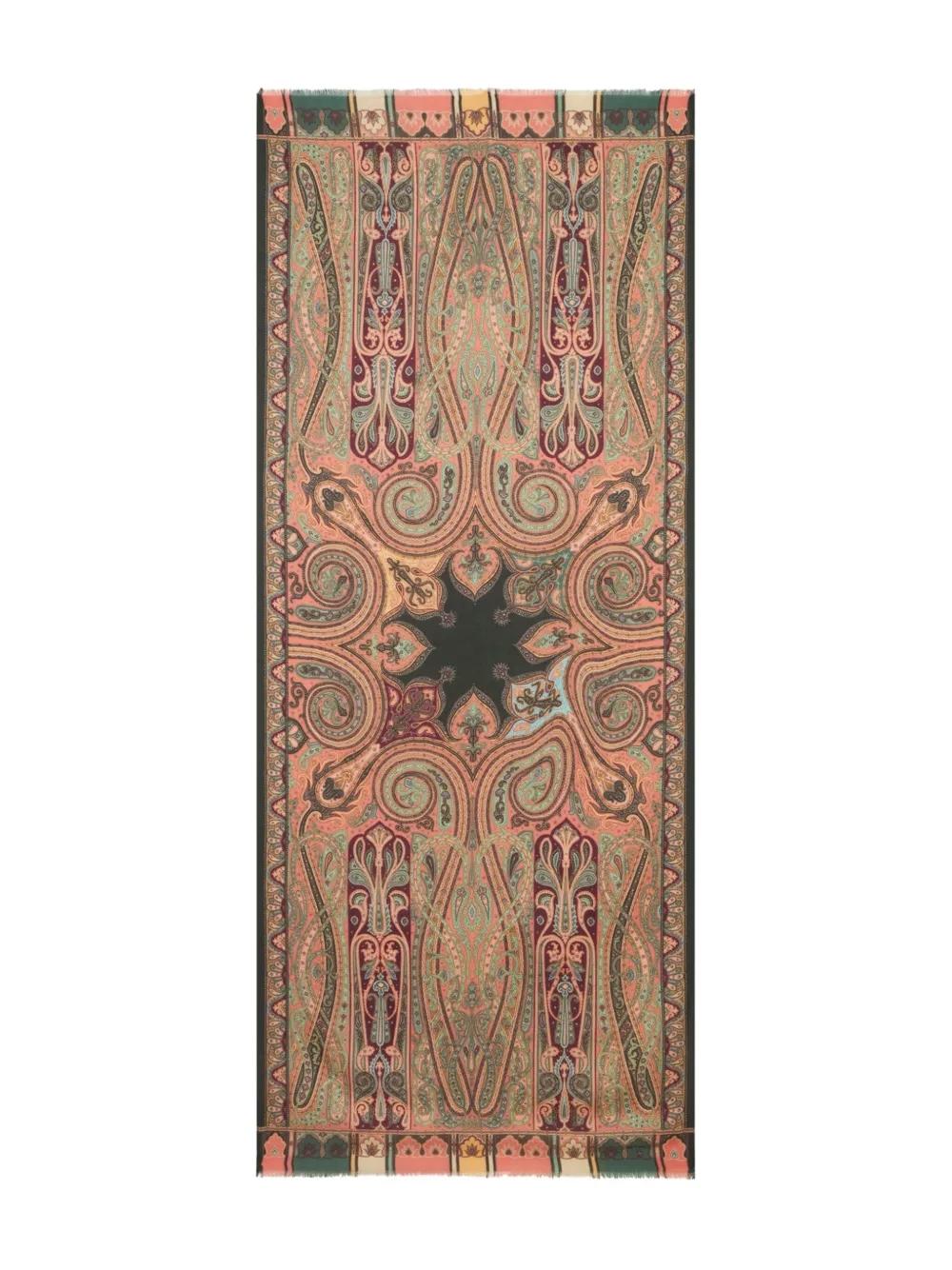 Bufanda ETRO Boheme Flecos Cachemira Estampada