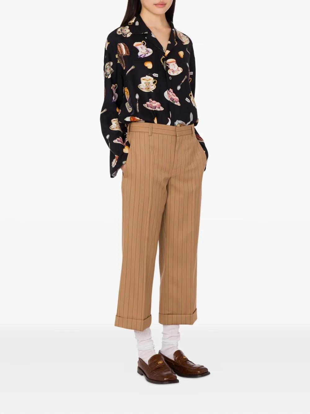 Camisa Moschino Tea Time Seda Negra