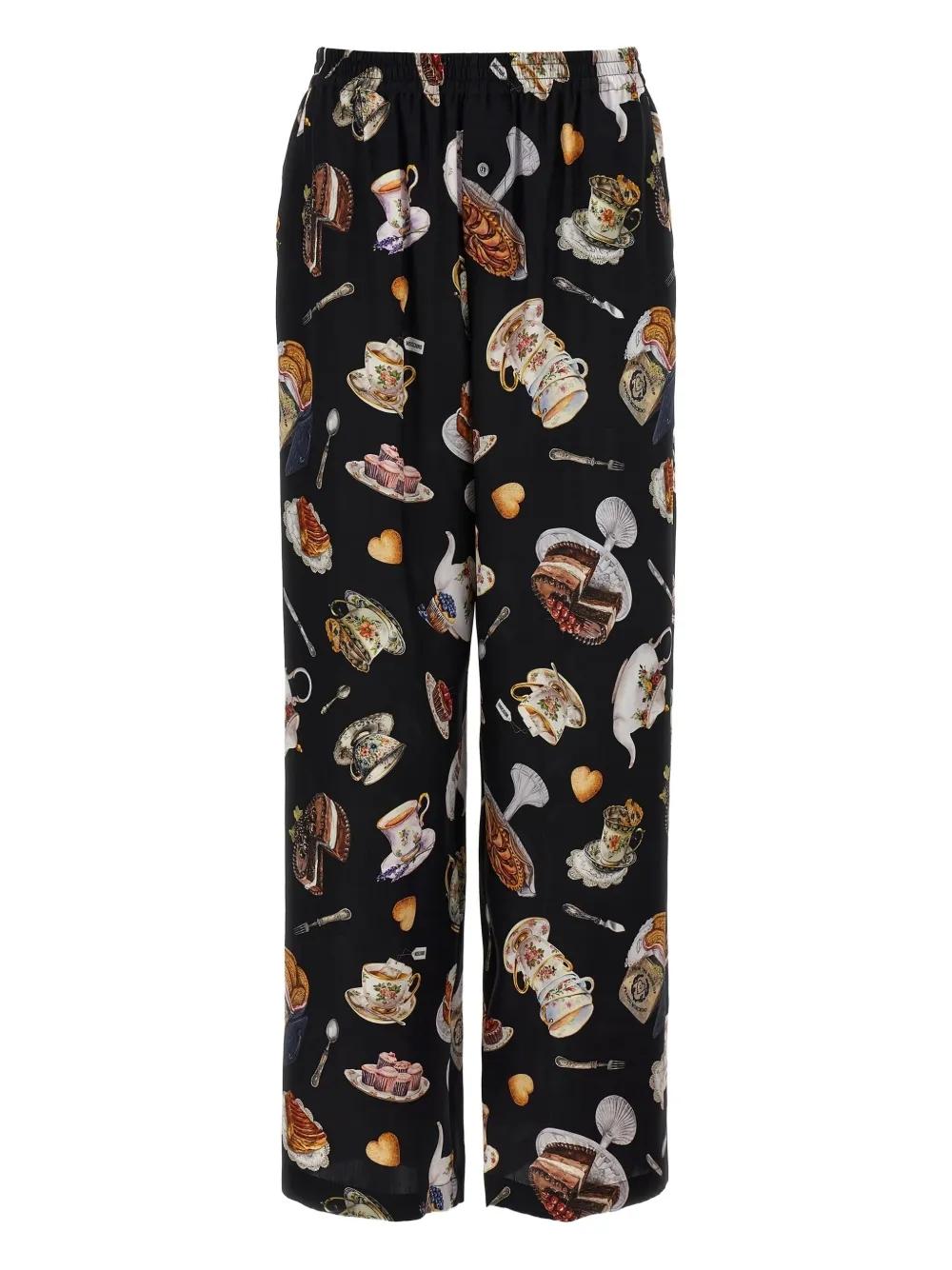 Pantalón Moschino Tea Time Seda Negra