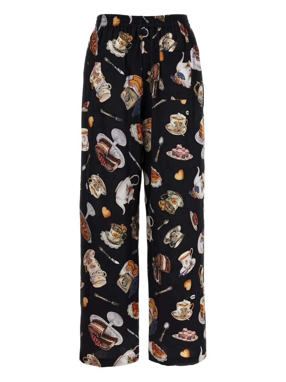 Pantalón Moschino Tea Time Seda Negra