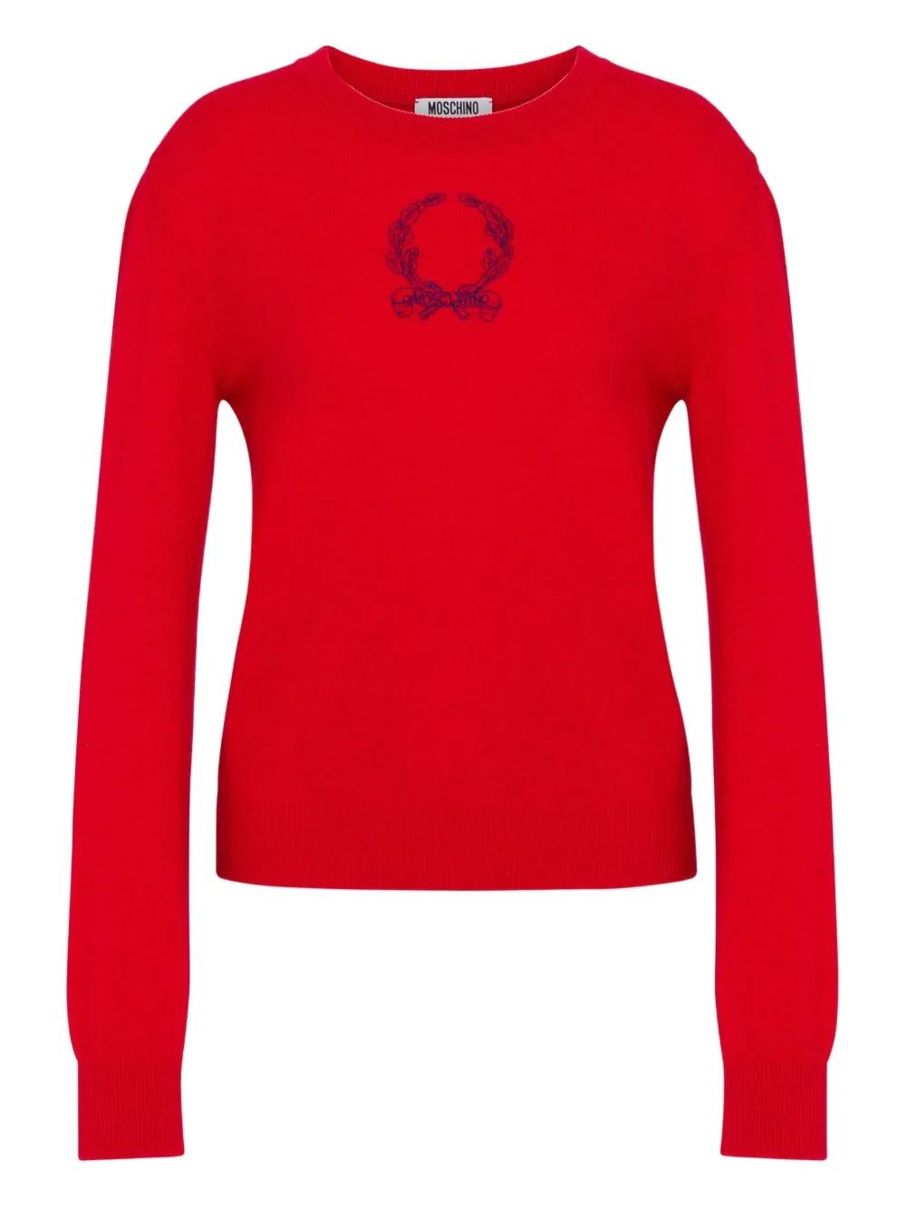 Jersey Moschino Pullover Bordado Rojo