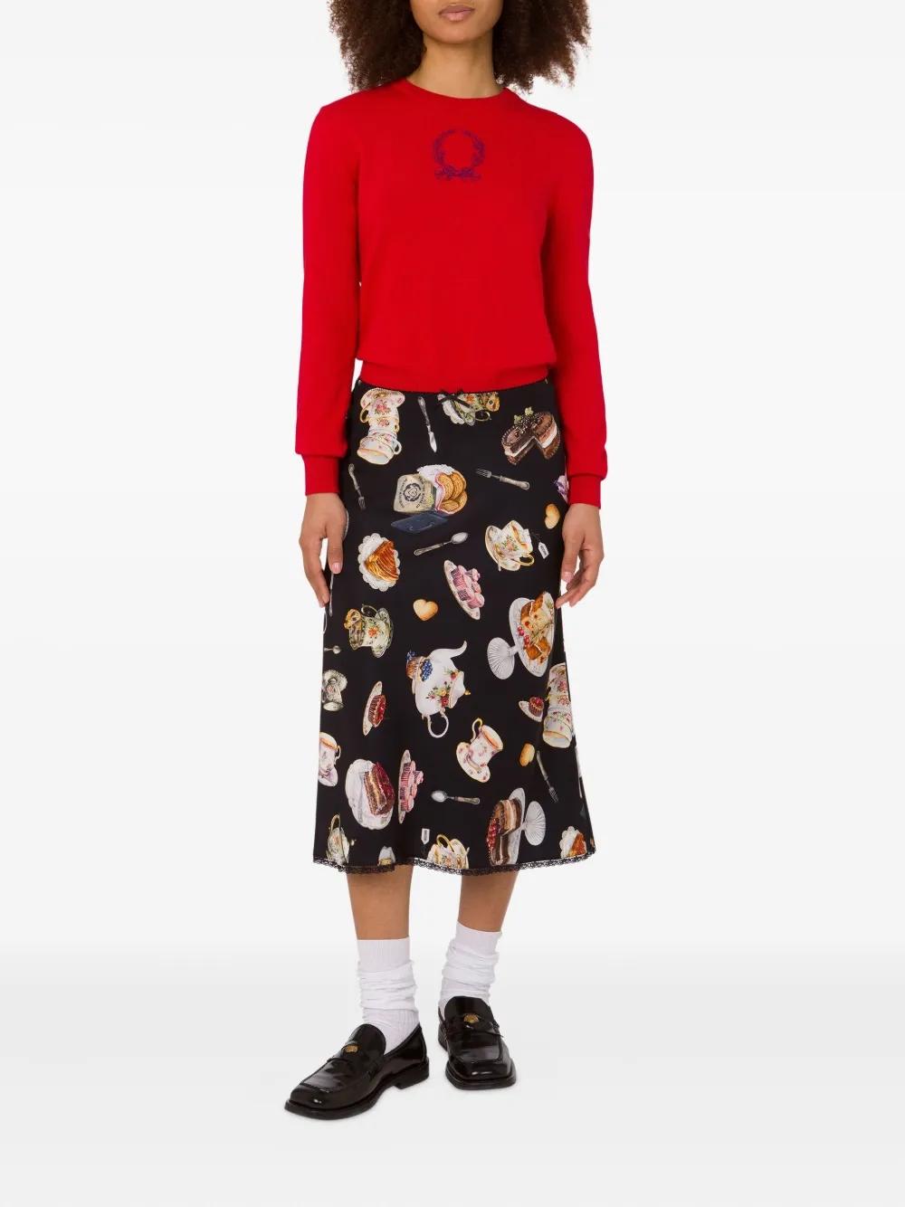 Jersey Moschino Pullover Bordado Rojo