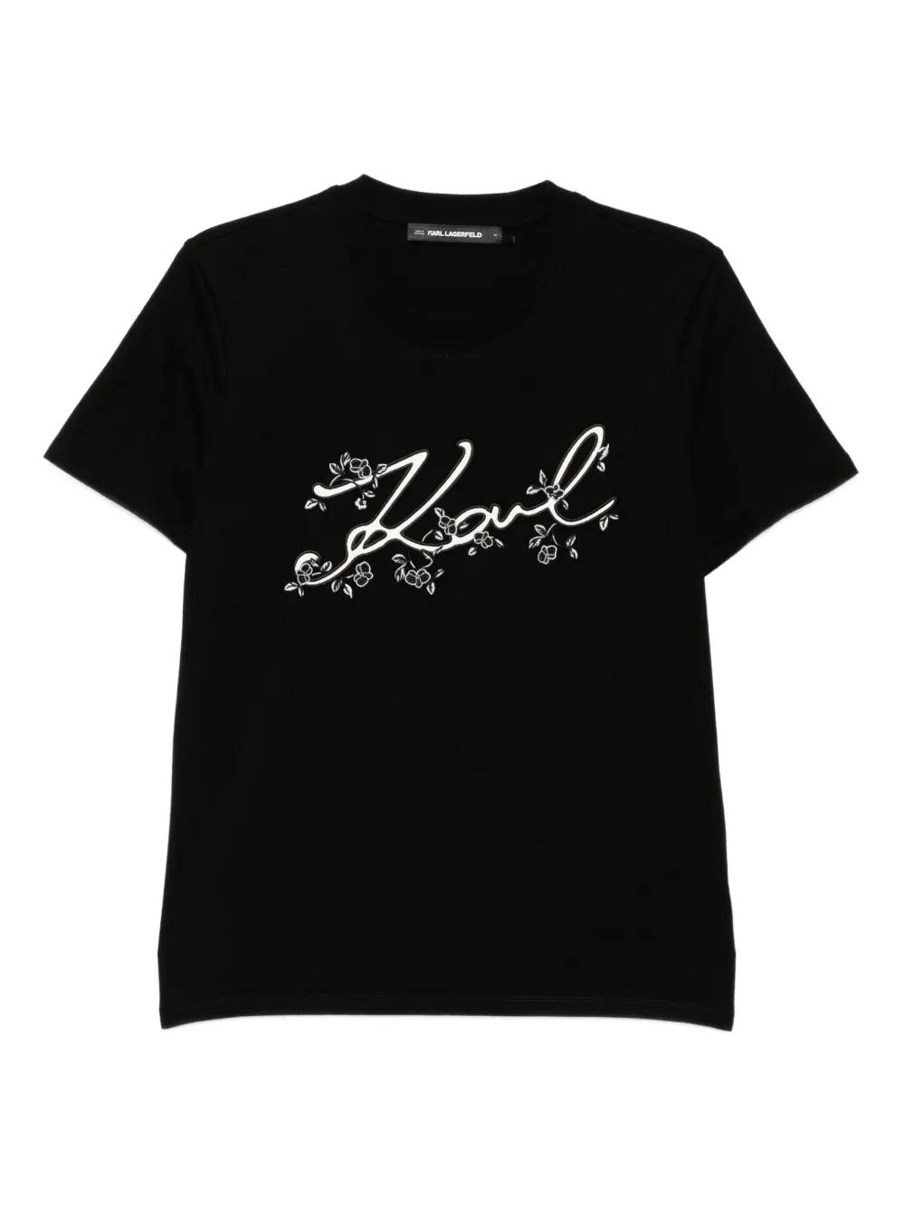 Camiseta Karl Lagerfeld Orchid Logo Negra