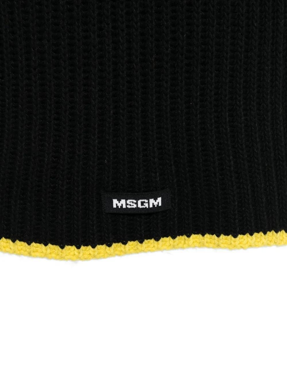 Bufanda MSGM Sciarpa Negra Amarilla