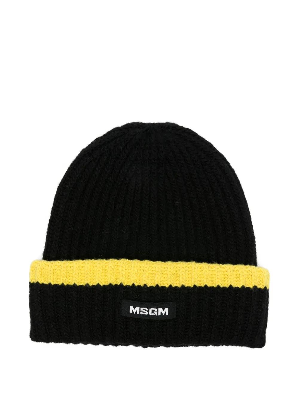 Gorro MSGM Capello Negro Amarillo