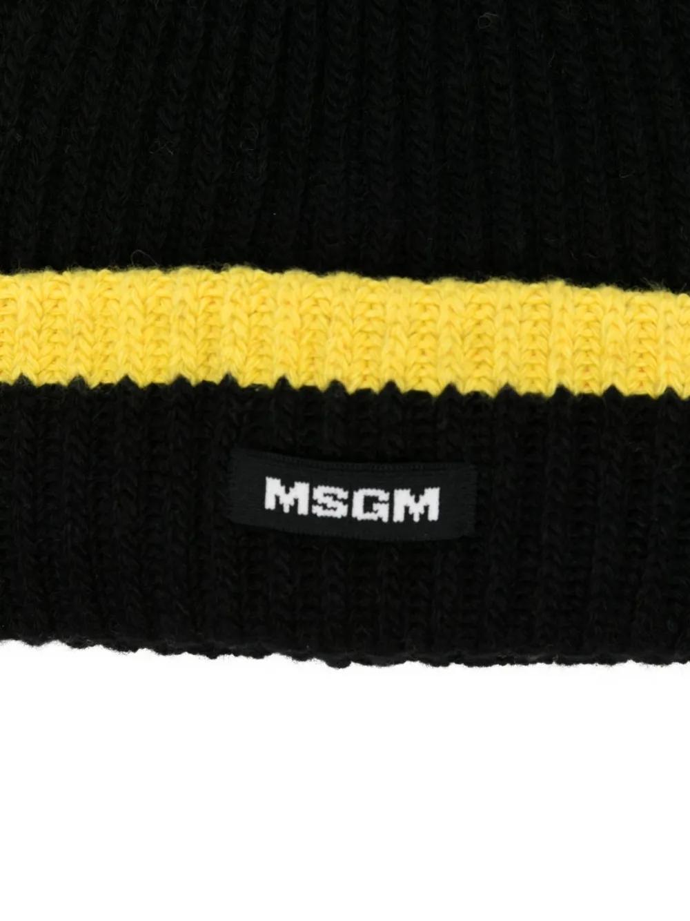 Gorro MSGM Capello Negro Amarillo