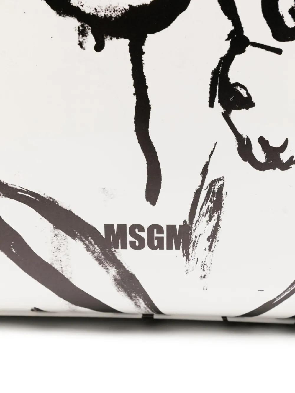 Bolso MSGM Vertical Tote Vinyl Bunnies