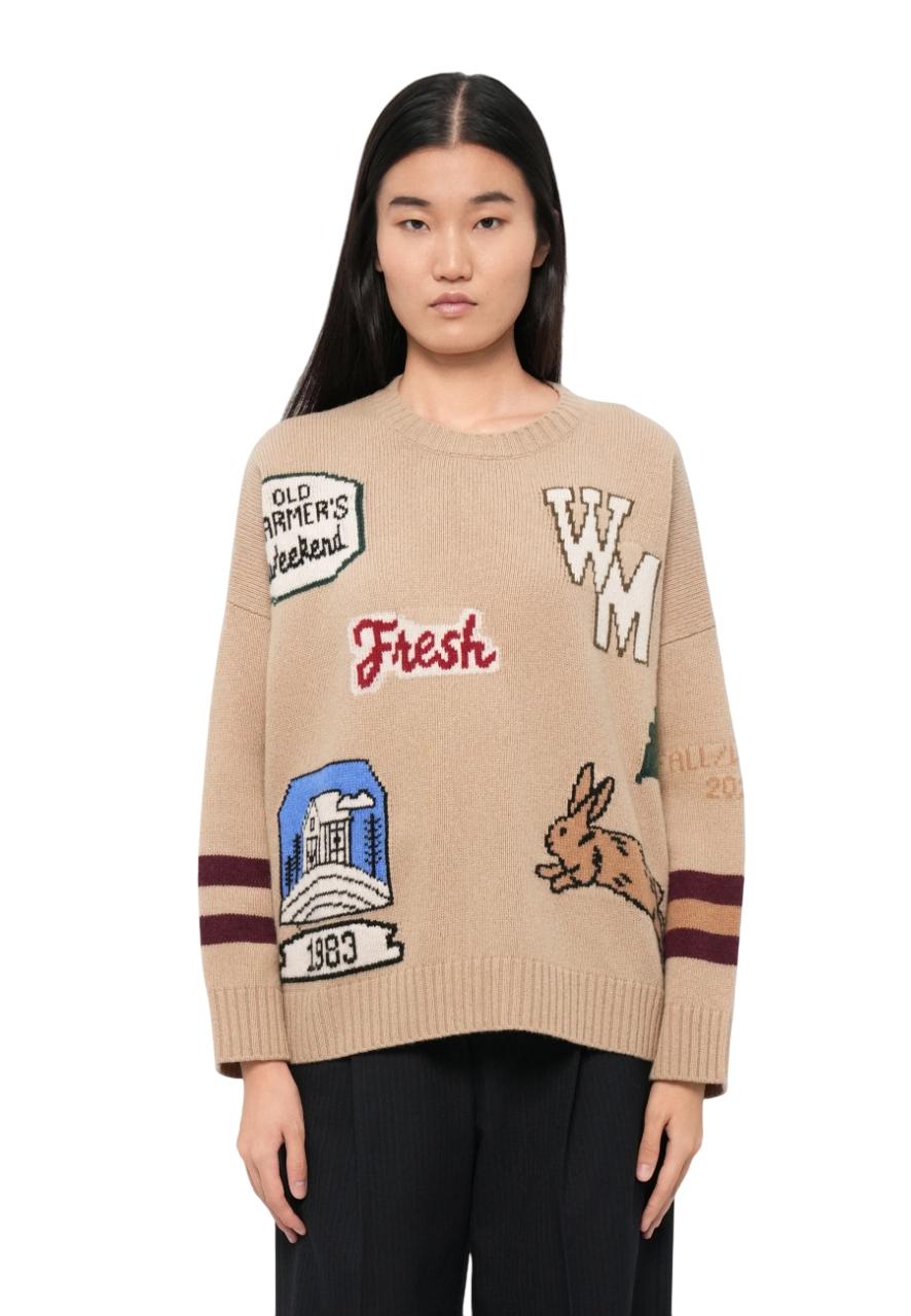 Jersey Max Mara Weekend Pavidi Parches Beige