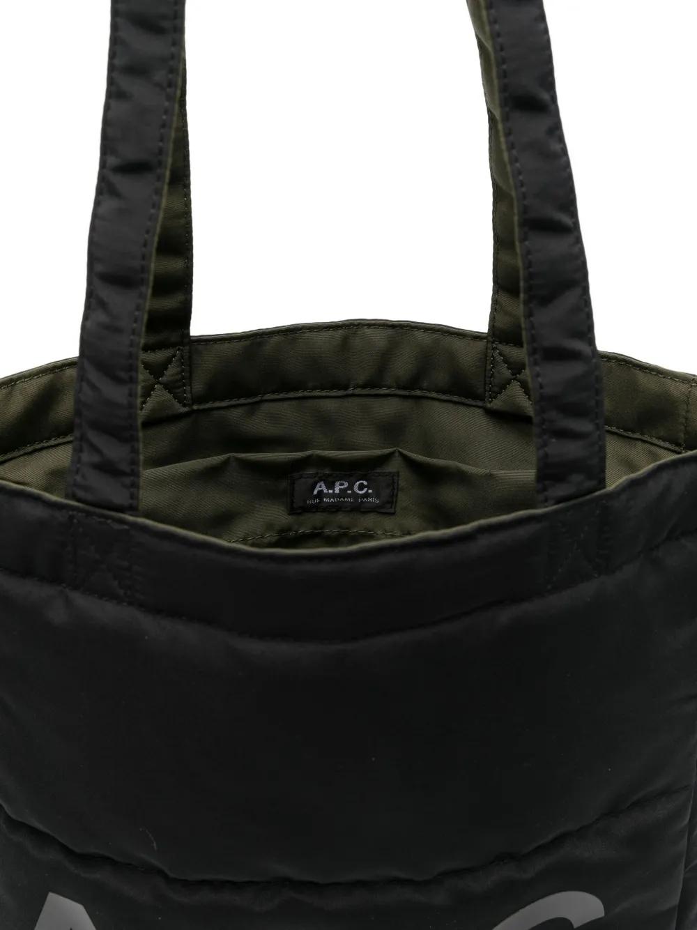 Bolso A.P.C. Tote Lou Reversible Negro Kaki