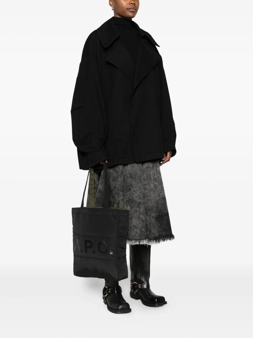 Bolso A.P.C. Tote Lou Reversible Negro Kaki