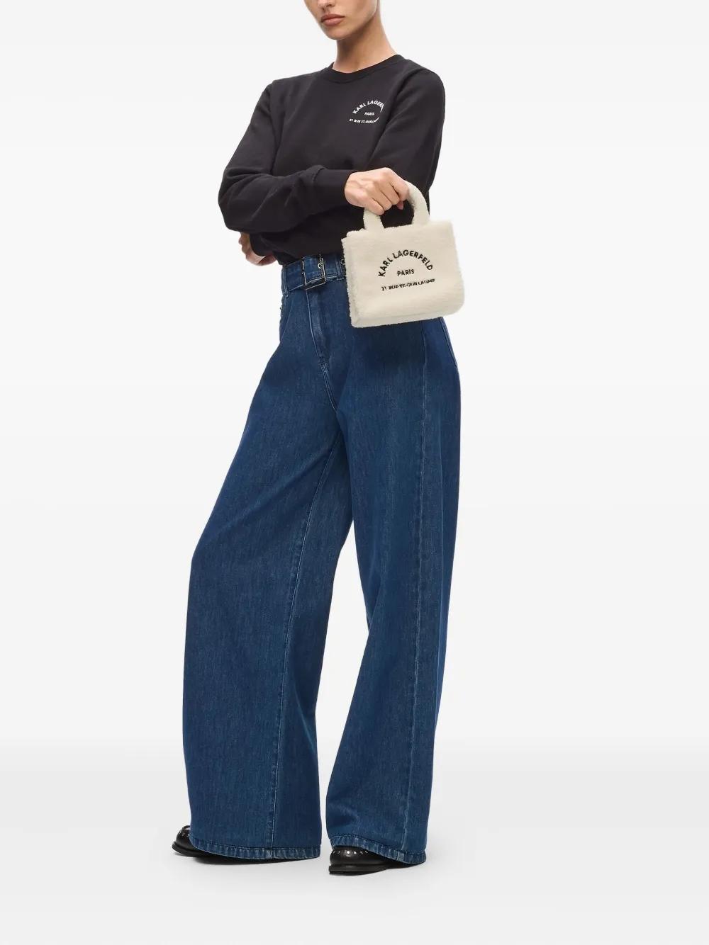 Bolso Karl Lagerfeld Mini RSG Shearling Blanco