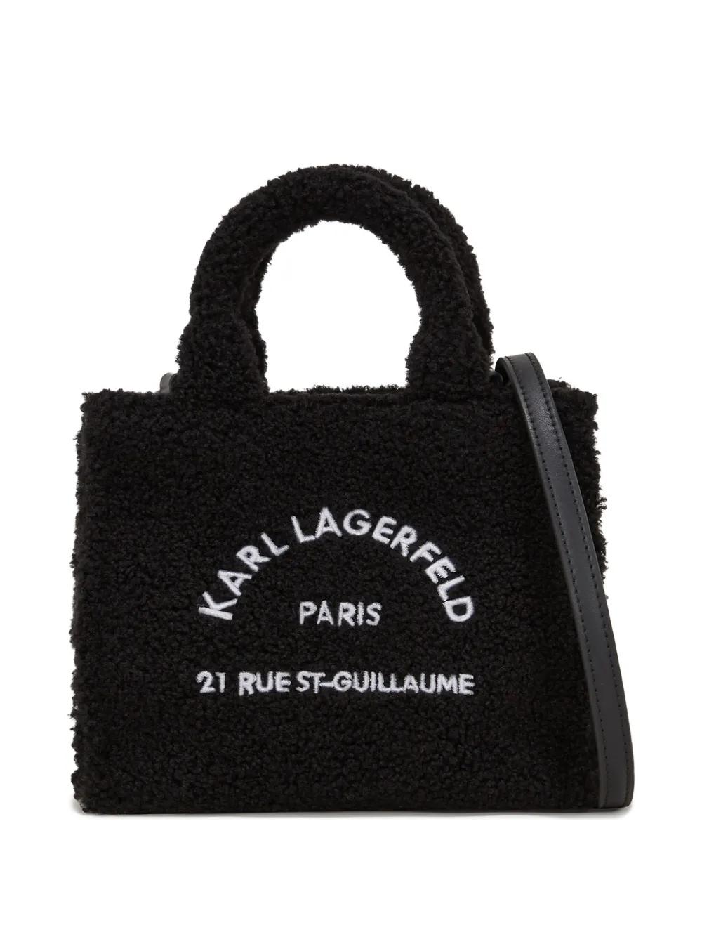 Bolso Karl Lagerfeld Mini RSG Shearling Negro