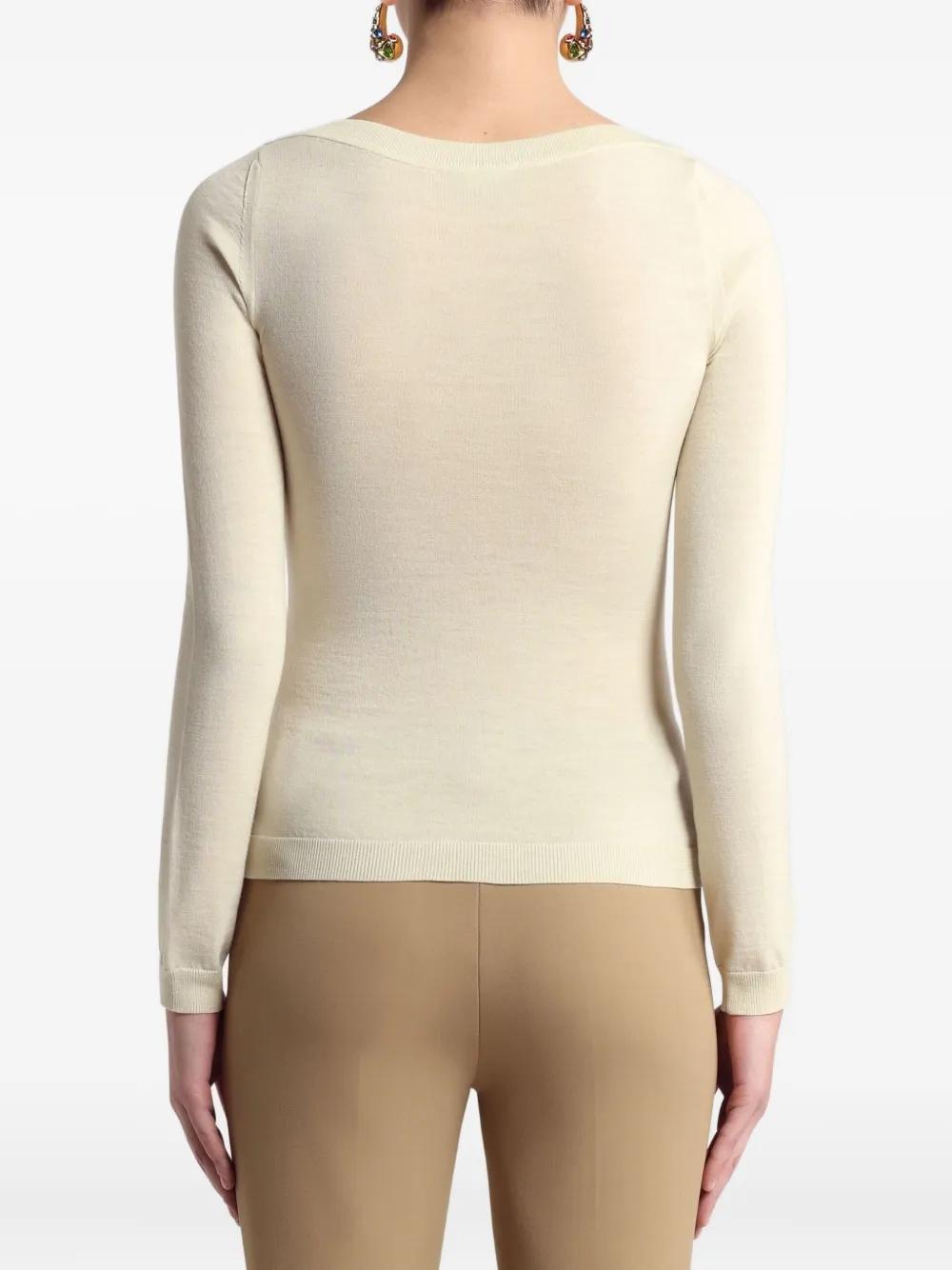 Jersey ETRO Intarsia Floral Crudo