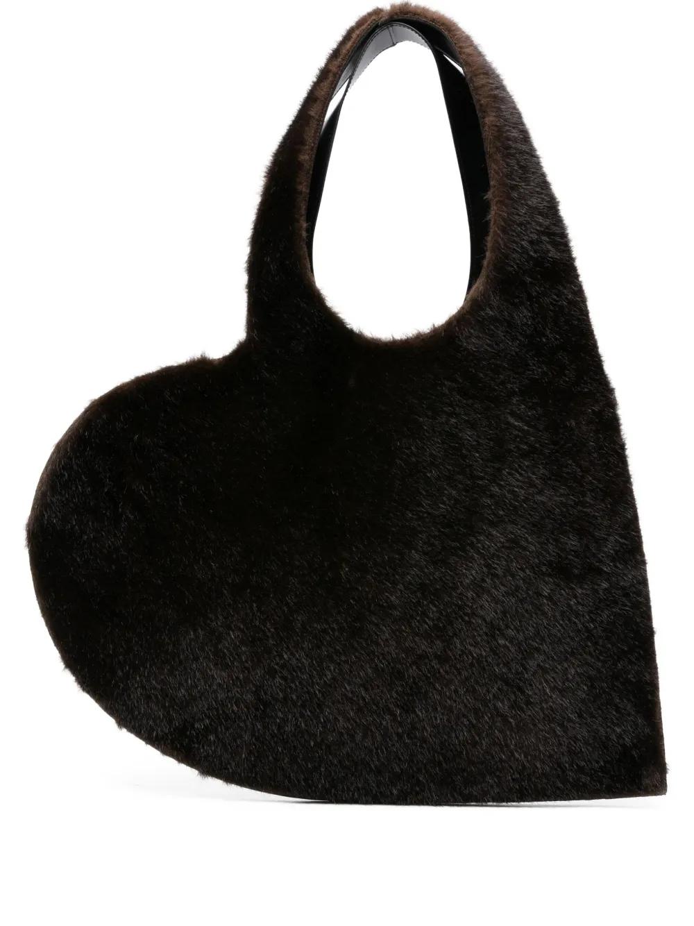 Bolso Coperni Faux Fur Heart Tote