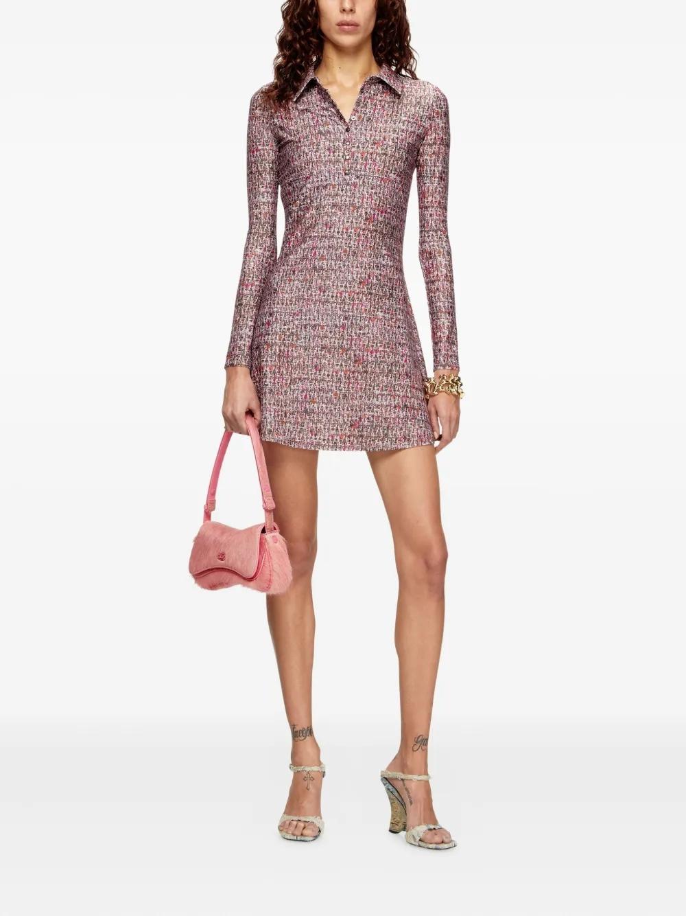 Bolso Diesel Play Clutch Furry Rosa