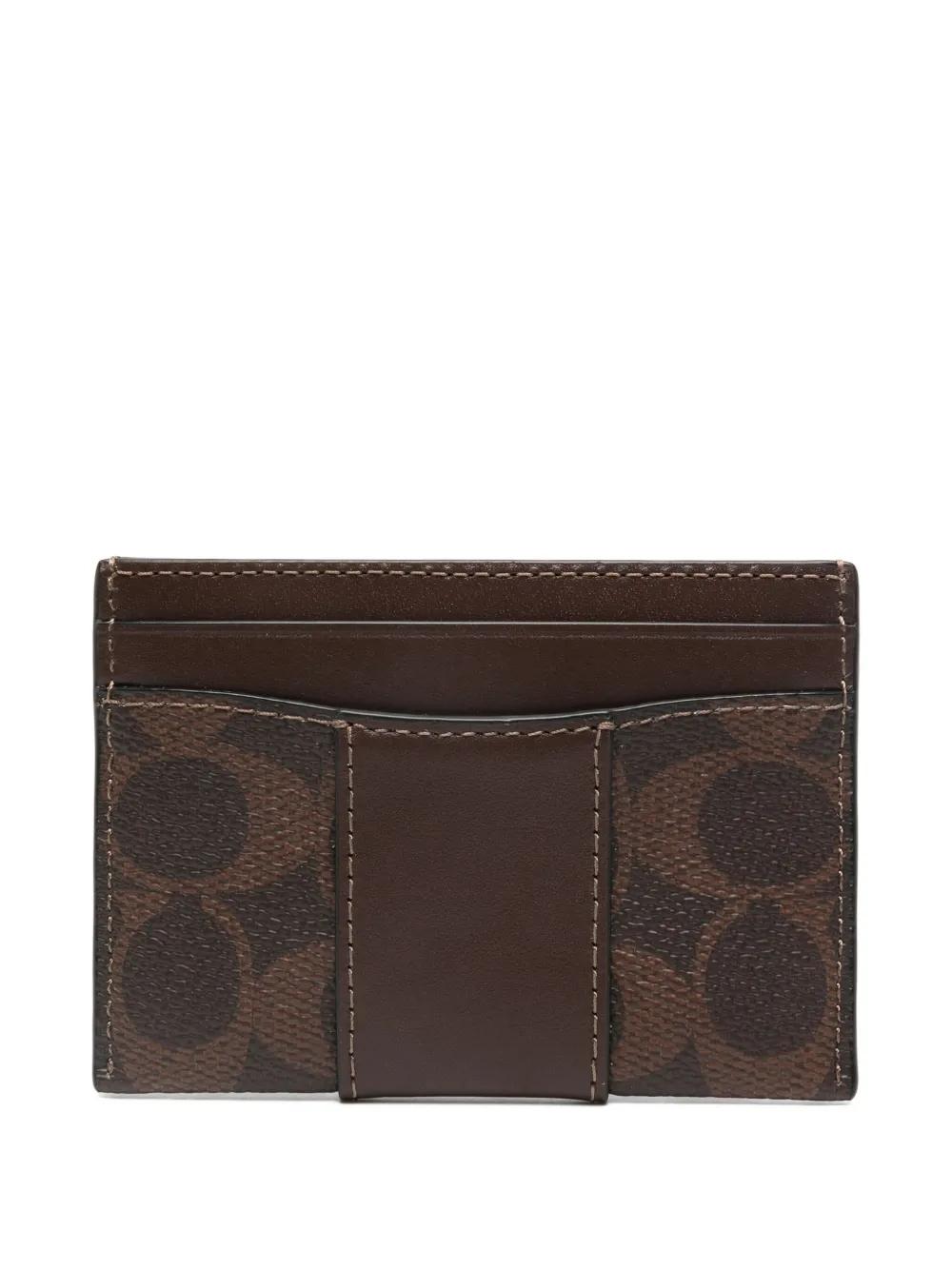 Tarjetero Coach Monograma Canvas Marrón