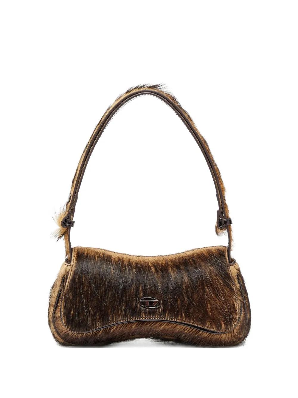 Bolso Diesel Play Clutch Furry Marrón