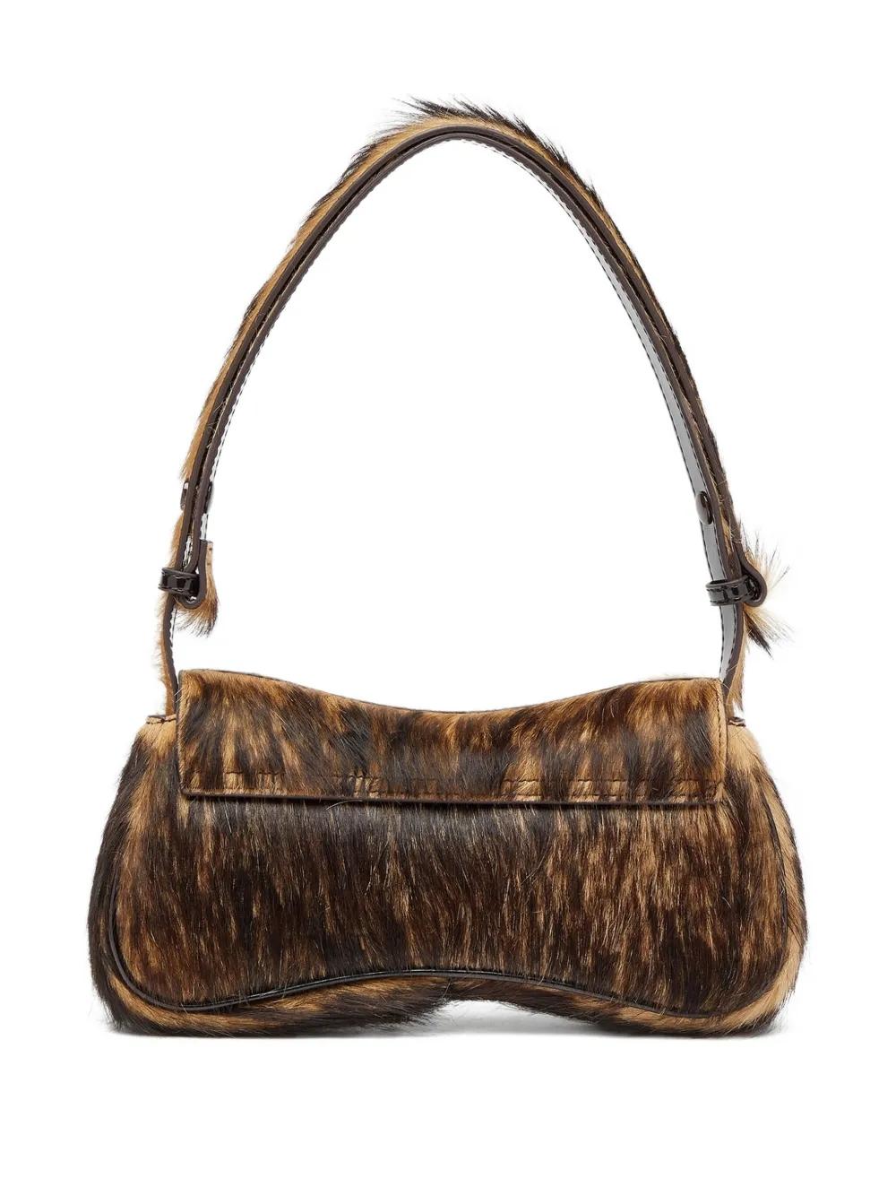 Bolso Diesel Play Clutch Furry Marrón