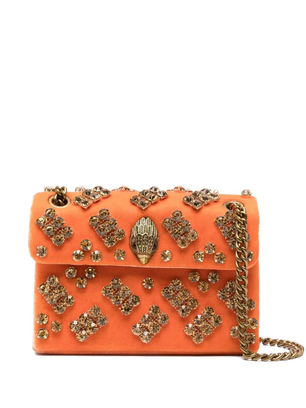 Bolso Kurt Geiger Velvet Mini Kensington Naranja