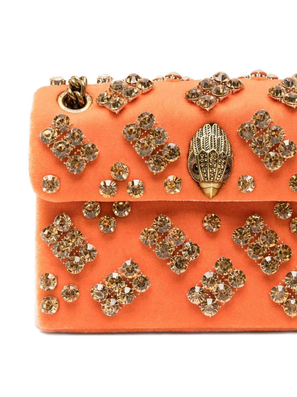 Bolso Kurt Geiger Velvet Mini Kensington Naranja