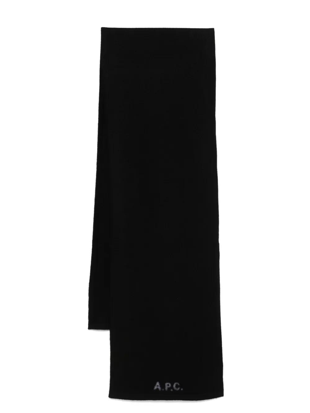 Bufanda A.P.C. Écharpe William Negro