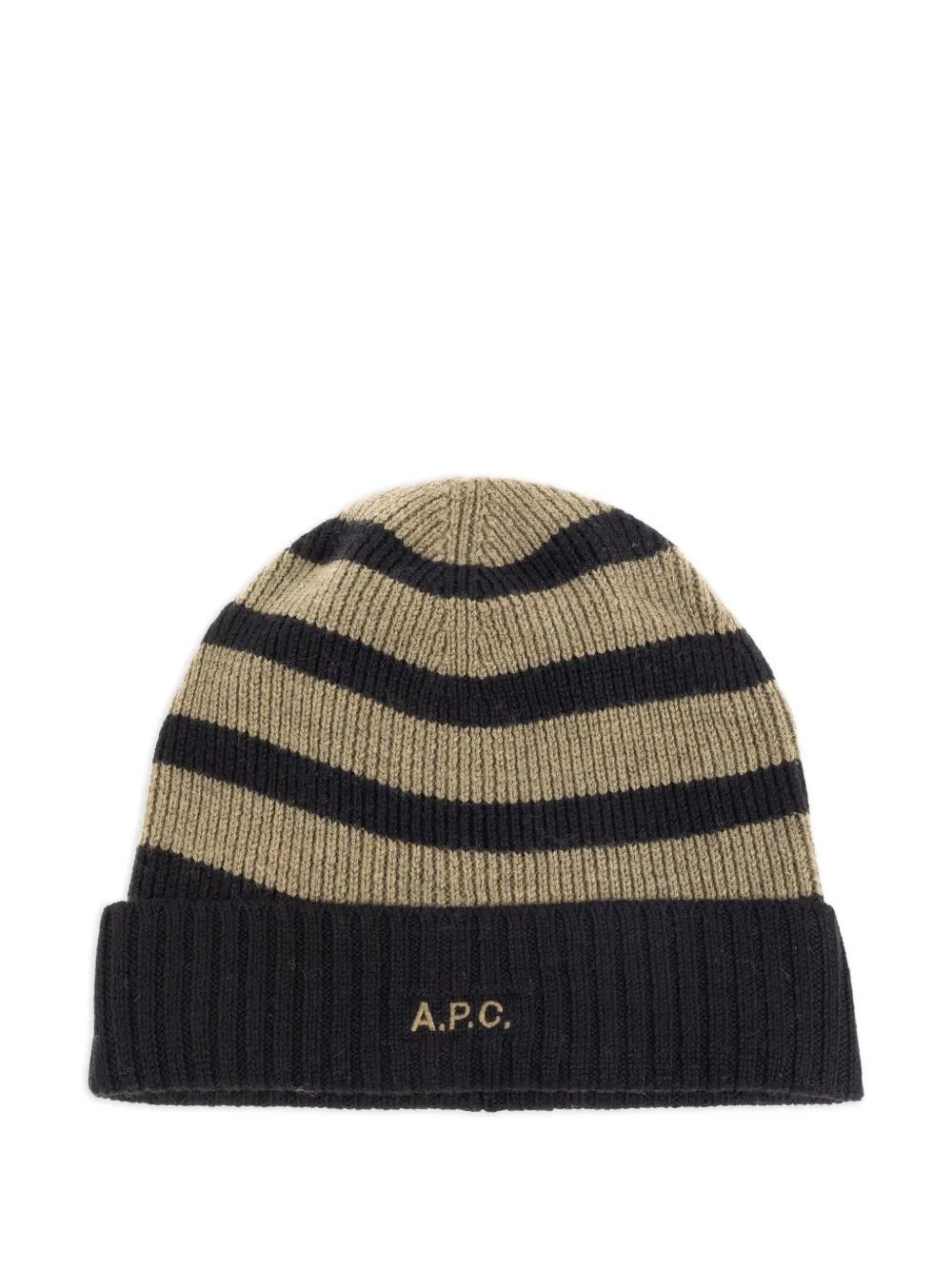 Gorro A.P.C. Bonnet Martin Rayas Oscuro