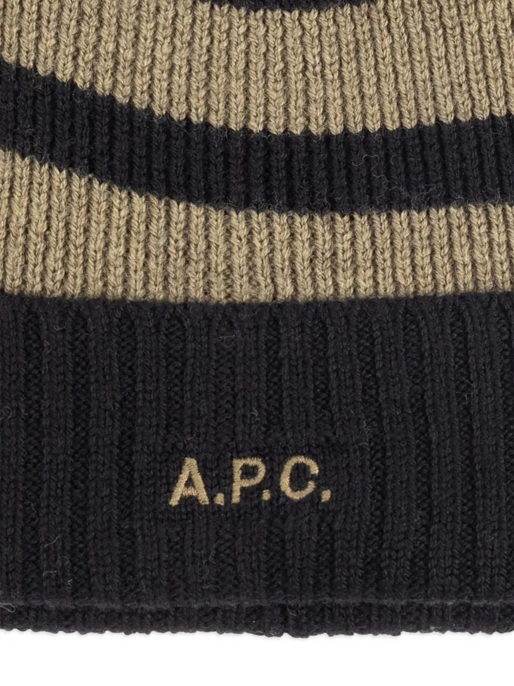 Gorro A.P.C. Bonnet Martin Rayas Oscuro
